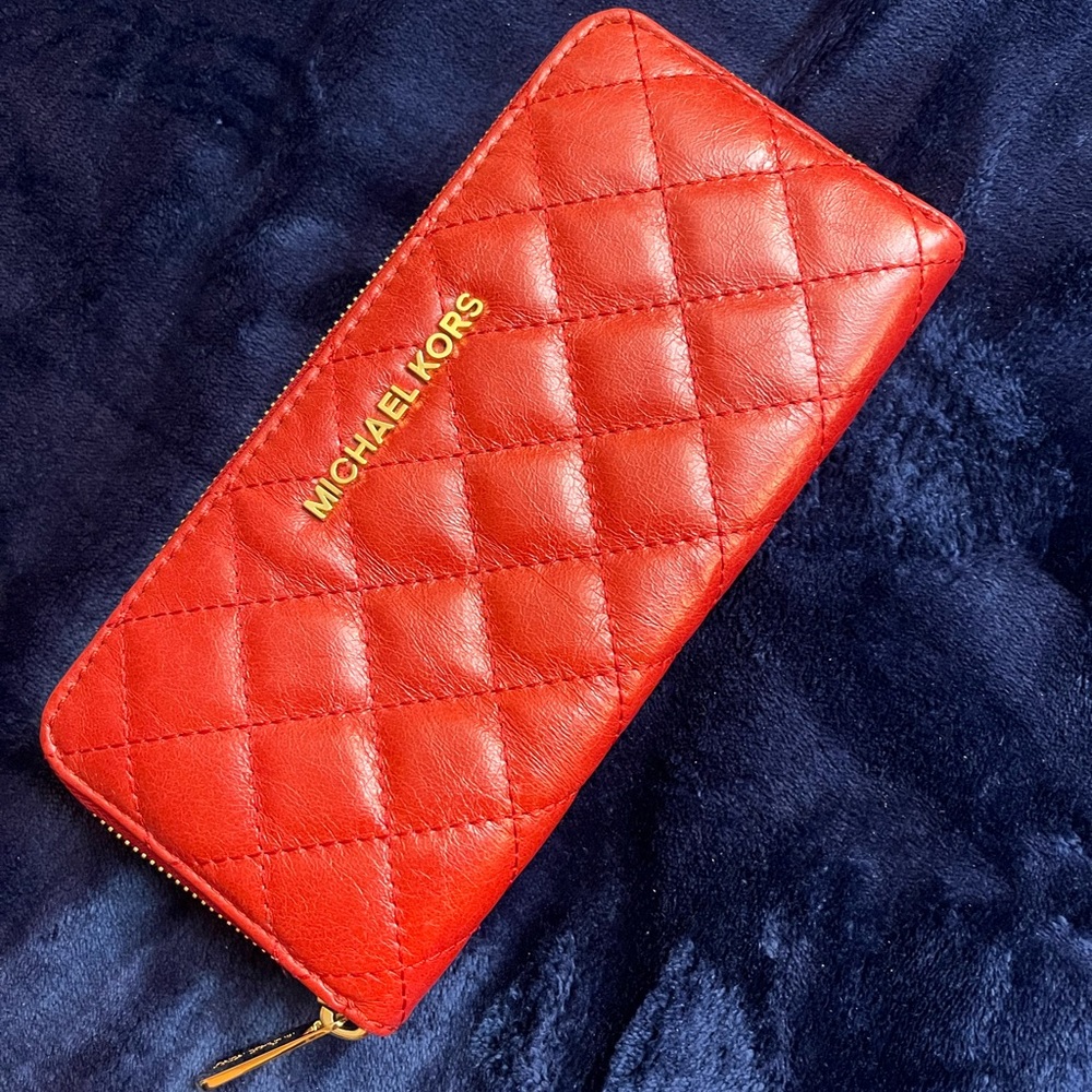 Michael Kors Quilted Red Wallet